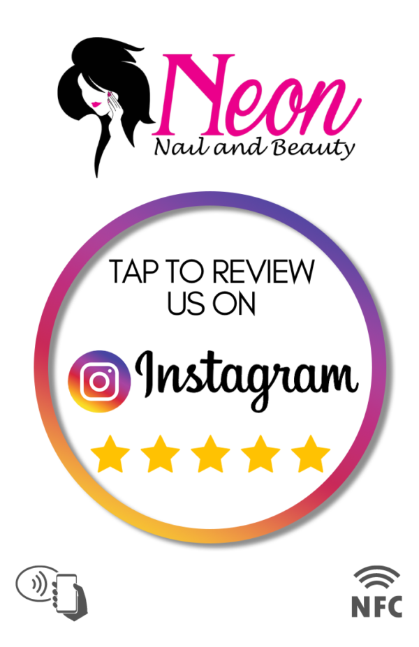 Instagram Follow Like and Review Card Contactless NFC